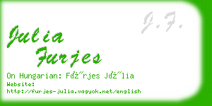 julia furjes business card