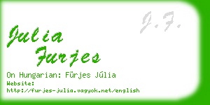 julia furjes business card